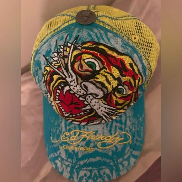 Ed Hardy Vintage Tiger Mesh Trucker Hat - Picture 2 of 5